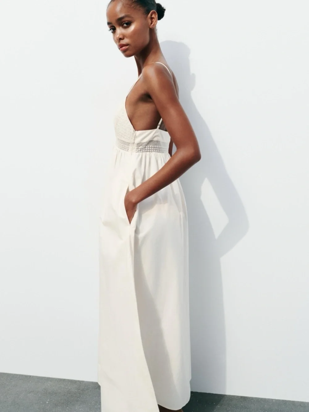 ZARA POPLIN MIDI DRESS SIZE S NWT - Picture 3 of 5